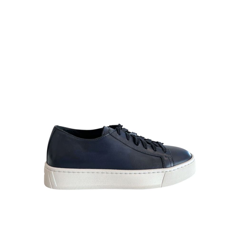 Santoni Blue Leather Women Sneaker