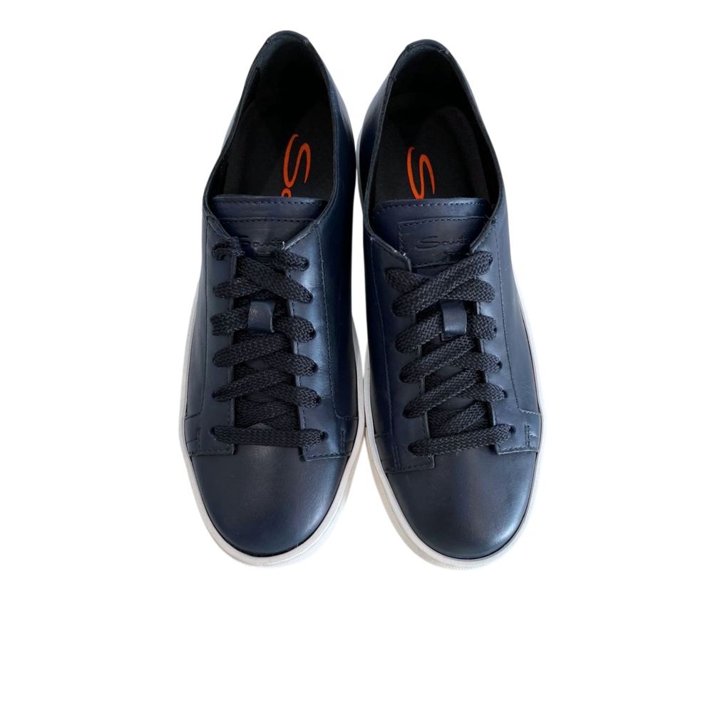 Santoni Blue Leather Women Sneaker