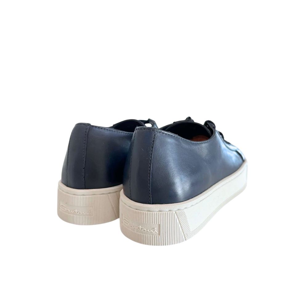 Santoni Blue Leather Women Sneaker