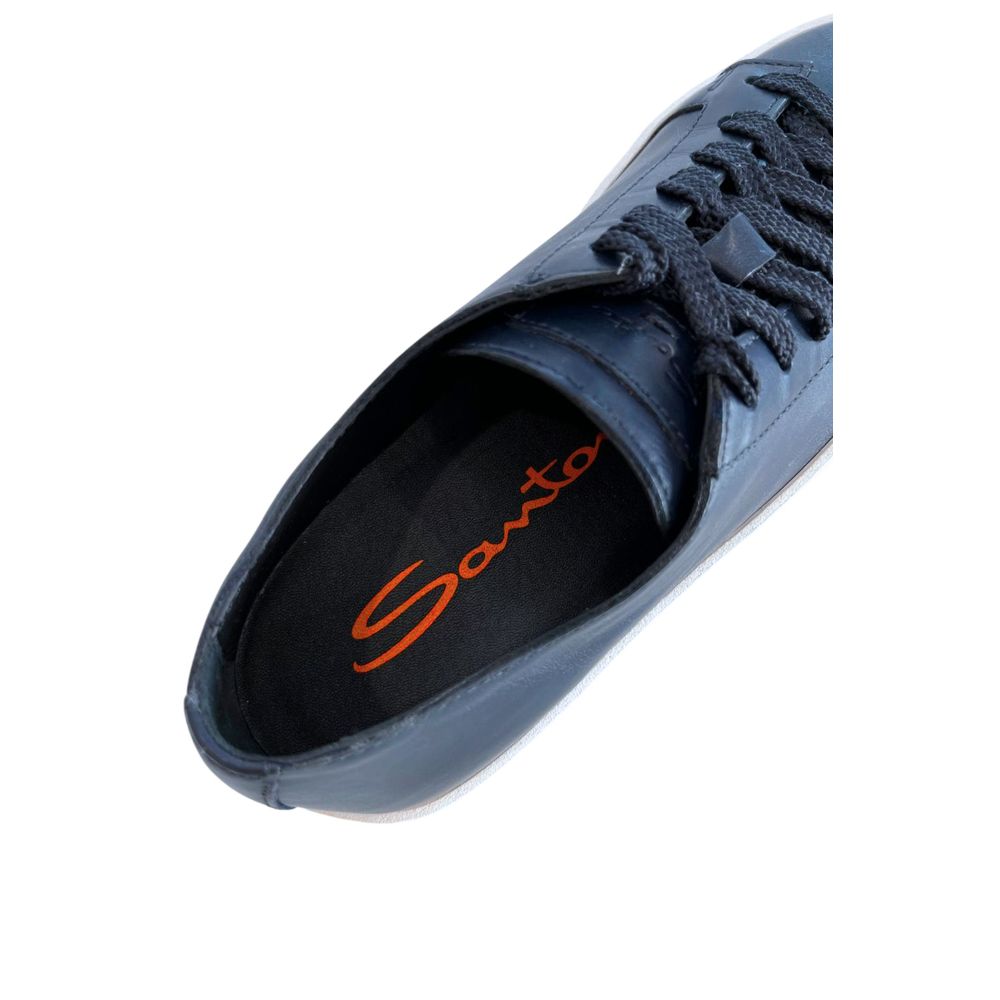 Santoni Blue Leather Women Sneaker