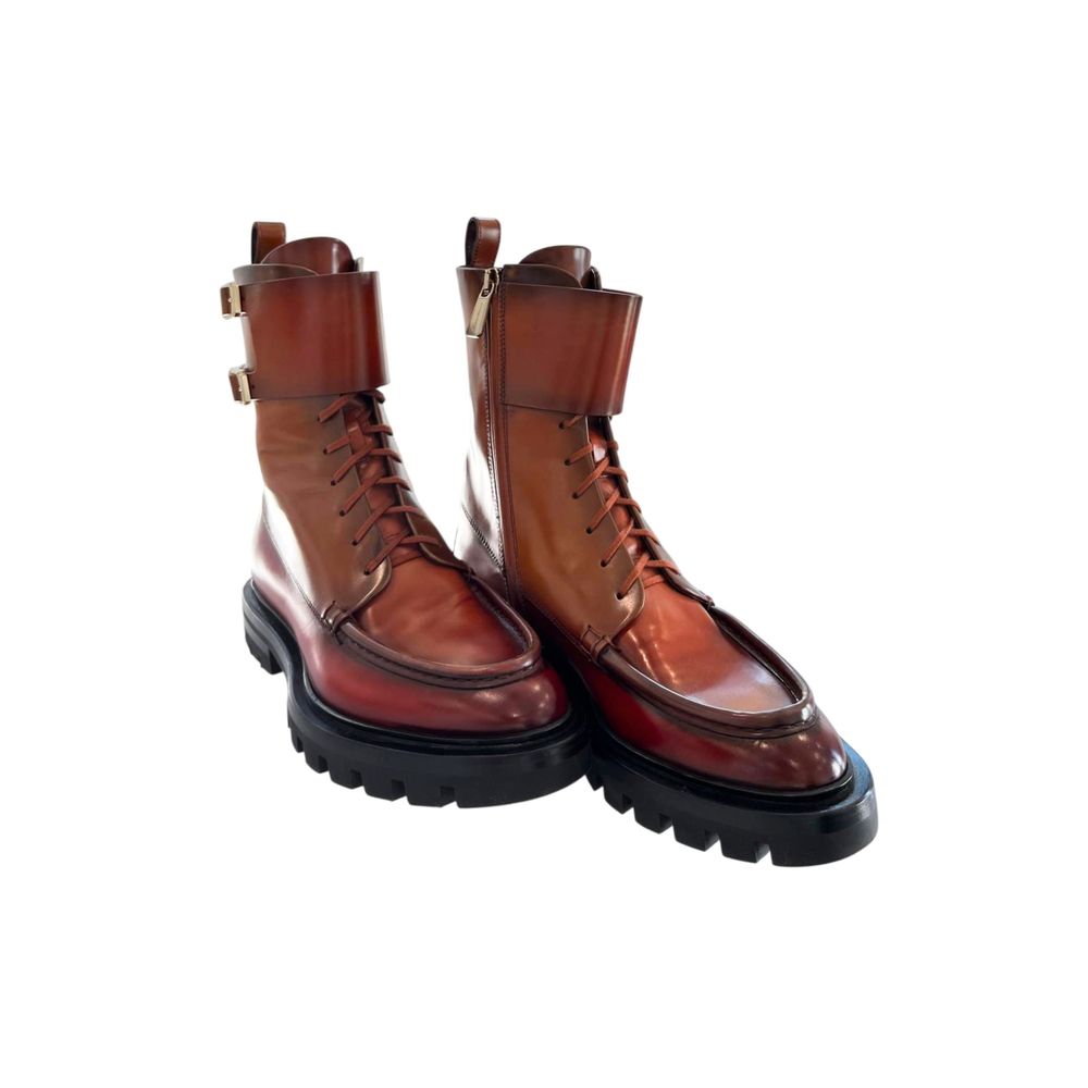 Santoni Red Leather Women Boots