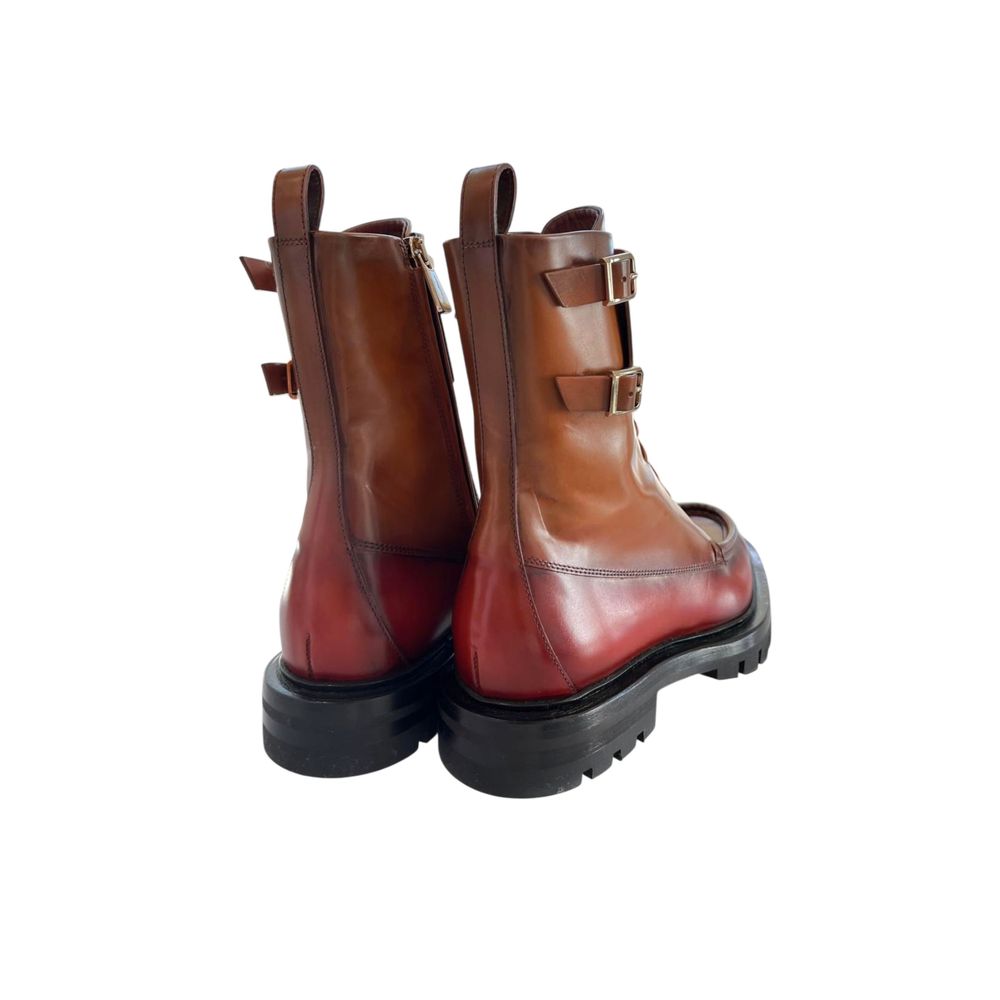 Santoni Red Leather Women Boots