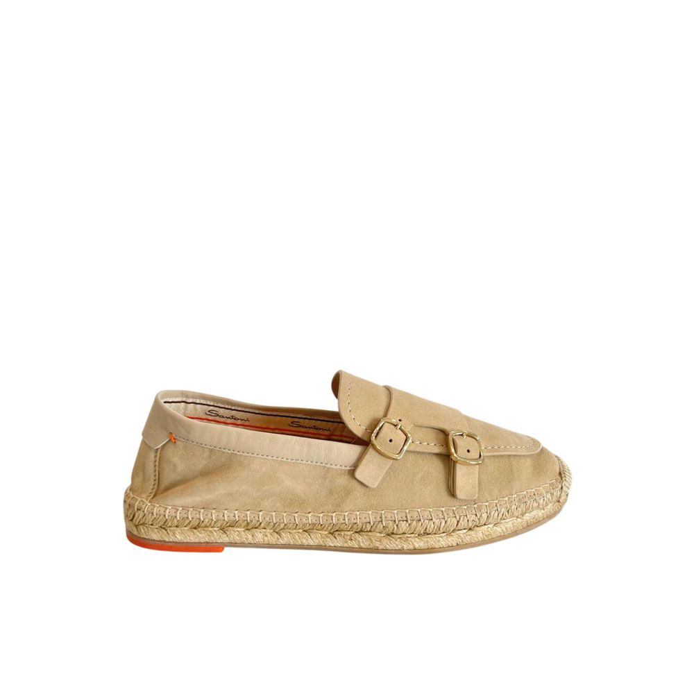 Santoni Beige Leather Women Sandal