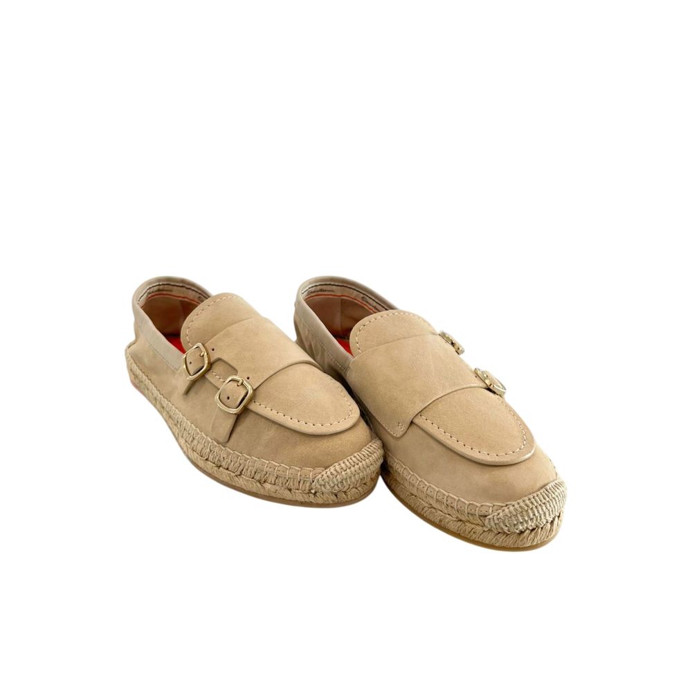 Santoni Beige Leather Women Sandal