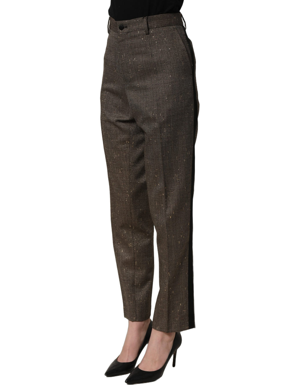 Dolce & Gabbana Dark Brown HighWaist Tapered Trouser Pants