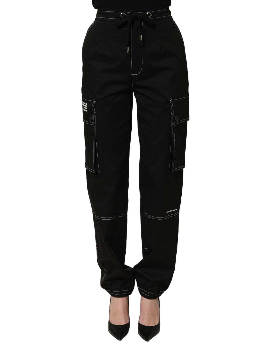 Dolce & Gabbana Black Vibe Cargo High Waist Straight Pants