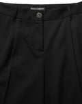 Dolce & Gabbana Black High Waist Straight Dress Trouser Pants