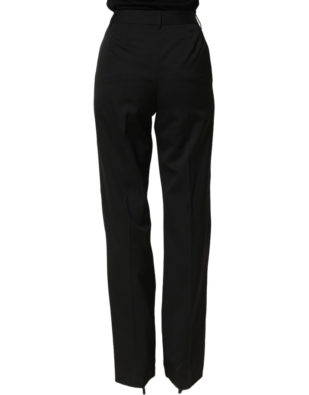 Dolce & Gabbana Black High Waist Straight Dress Trouser Pants