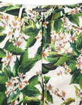 Dolce & Gabbana White Floral Print Cropped Straight Pants
