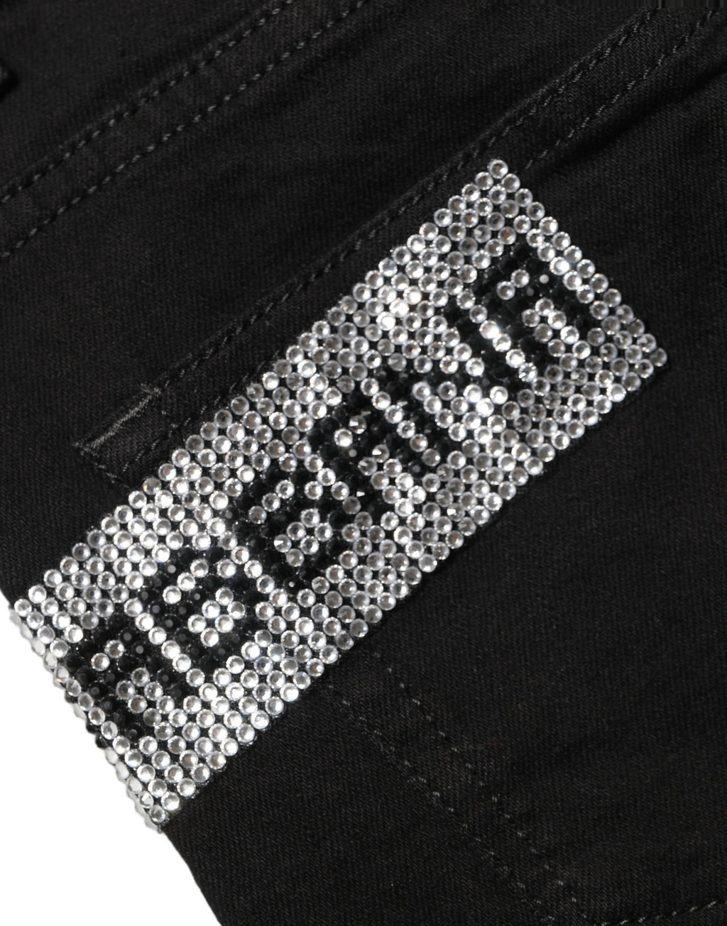 Dolce & Gabbana Black Grace Rhinestone HighWaist Denim Jeans