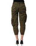 Dolce & Gabbana Olive Green High Waist Cargo Trouser Pants