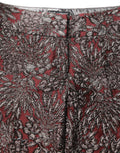 Dolce & Gabbana Burgundy Grey Floral Jacquard Straight Pants