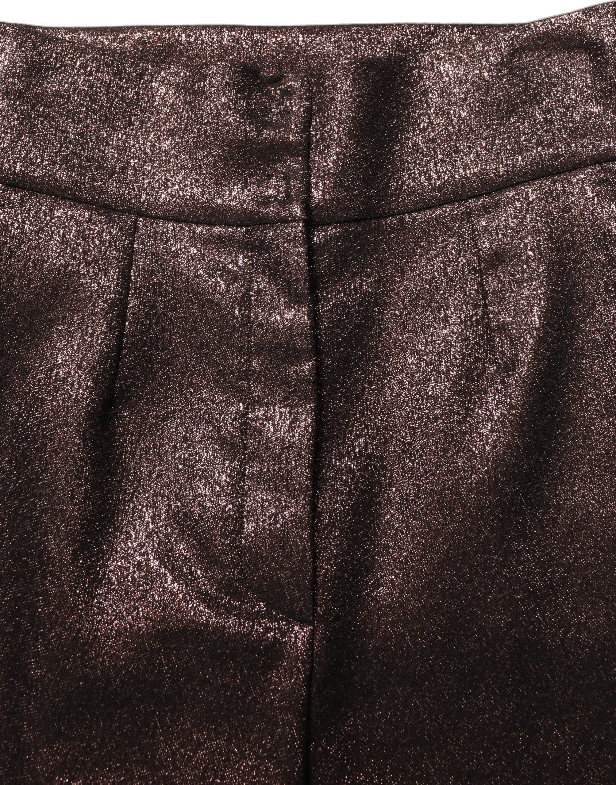 Dolce & Gabbana Metallic Brown High Waist Tapered Leg Pants