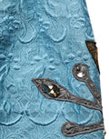 Dolce & Gabbana Blue Jacquard Embroidered A-line Skirt