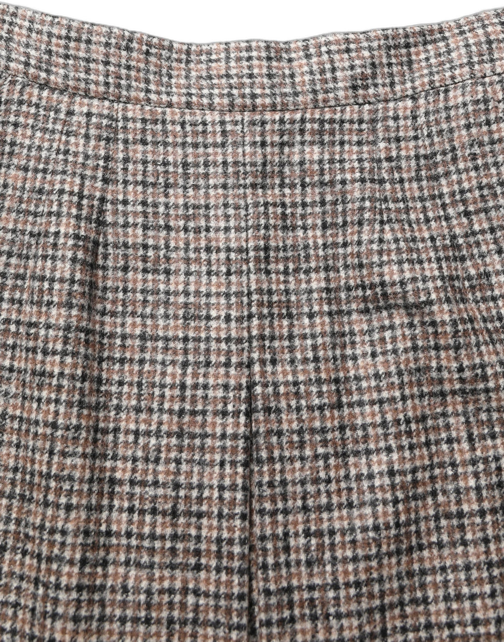 Dolce & Gabbana Brown Tweed High Waist A-line Mini Skirt