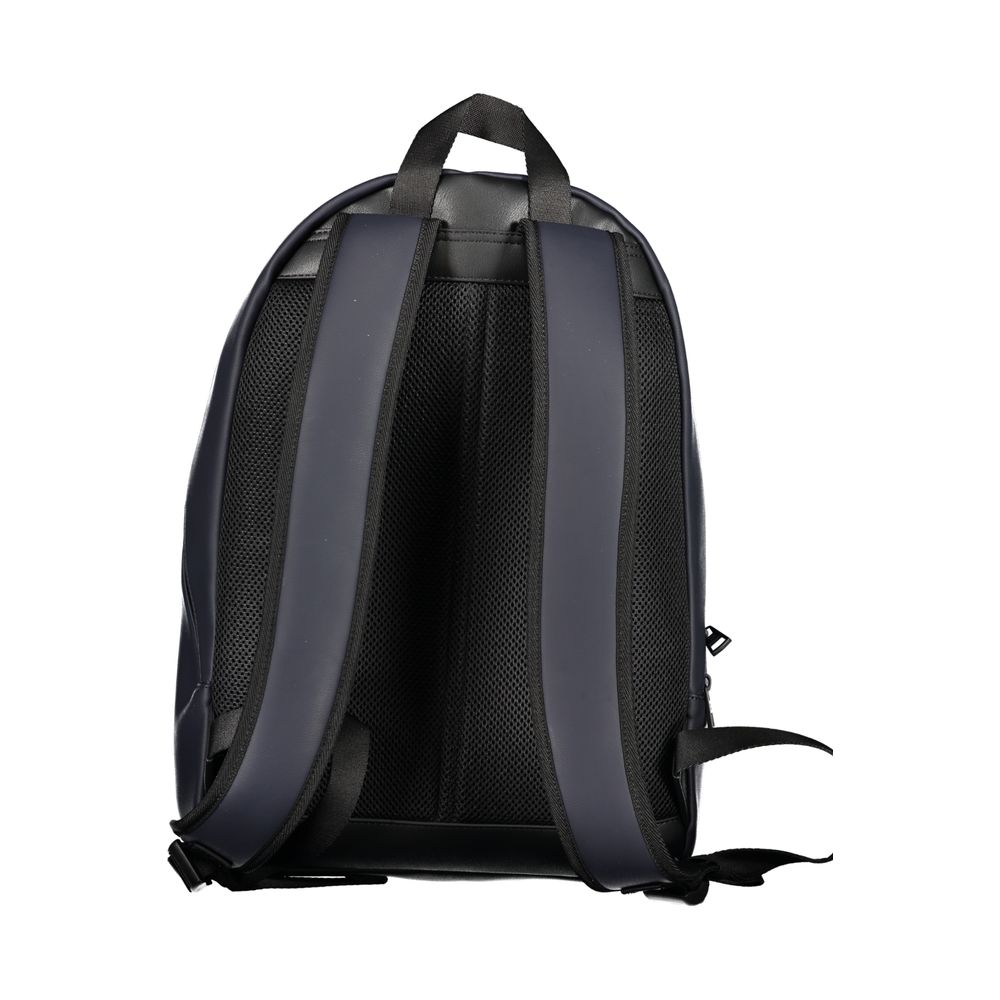 Tommy Hilfiger Blue Polyurethane Men's Backpack with Adjustable Straps
