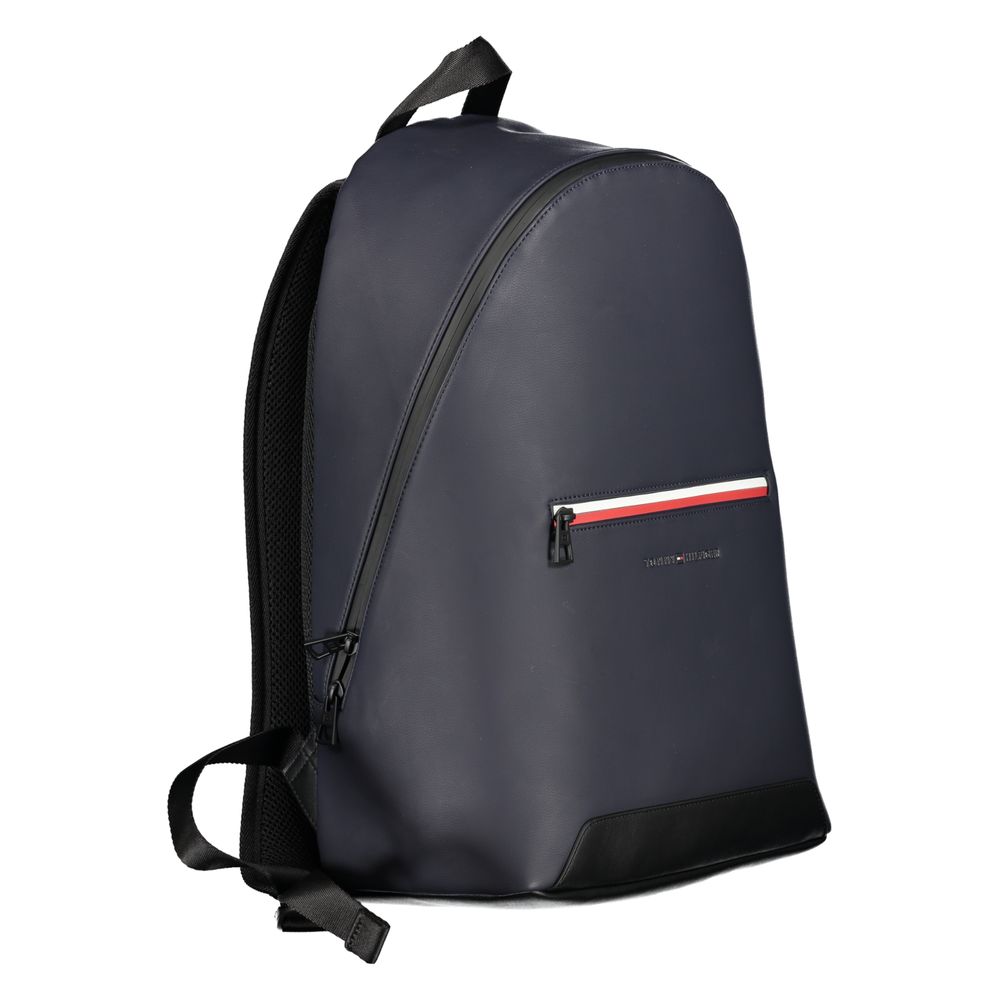 Tommy Hilfiger Blue Polyurethane Men's Backpack with Adjustable Straps