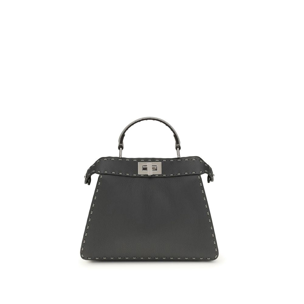 Fendi Gray Calf Leather Bos Taurus Handbag