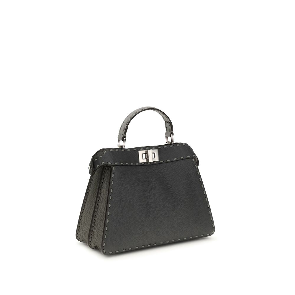 Fendi Gray Calf Leather Bos Taurus Handbag