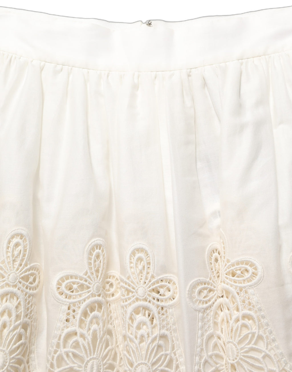 Dolce & Gabbana White Floral Embroidered A-line Mini Skirt