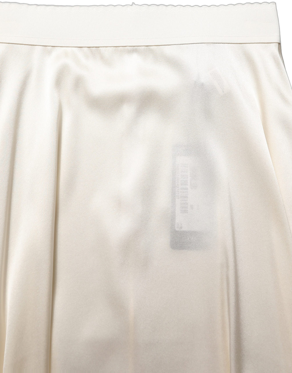 Dolce & Gabbana Off White Lace Trimmed Satin High Waist Skirt