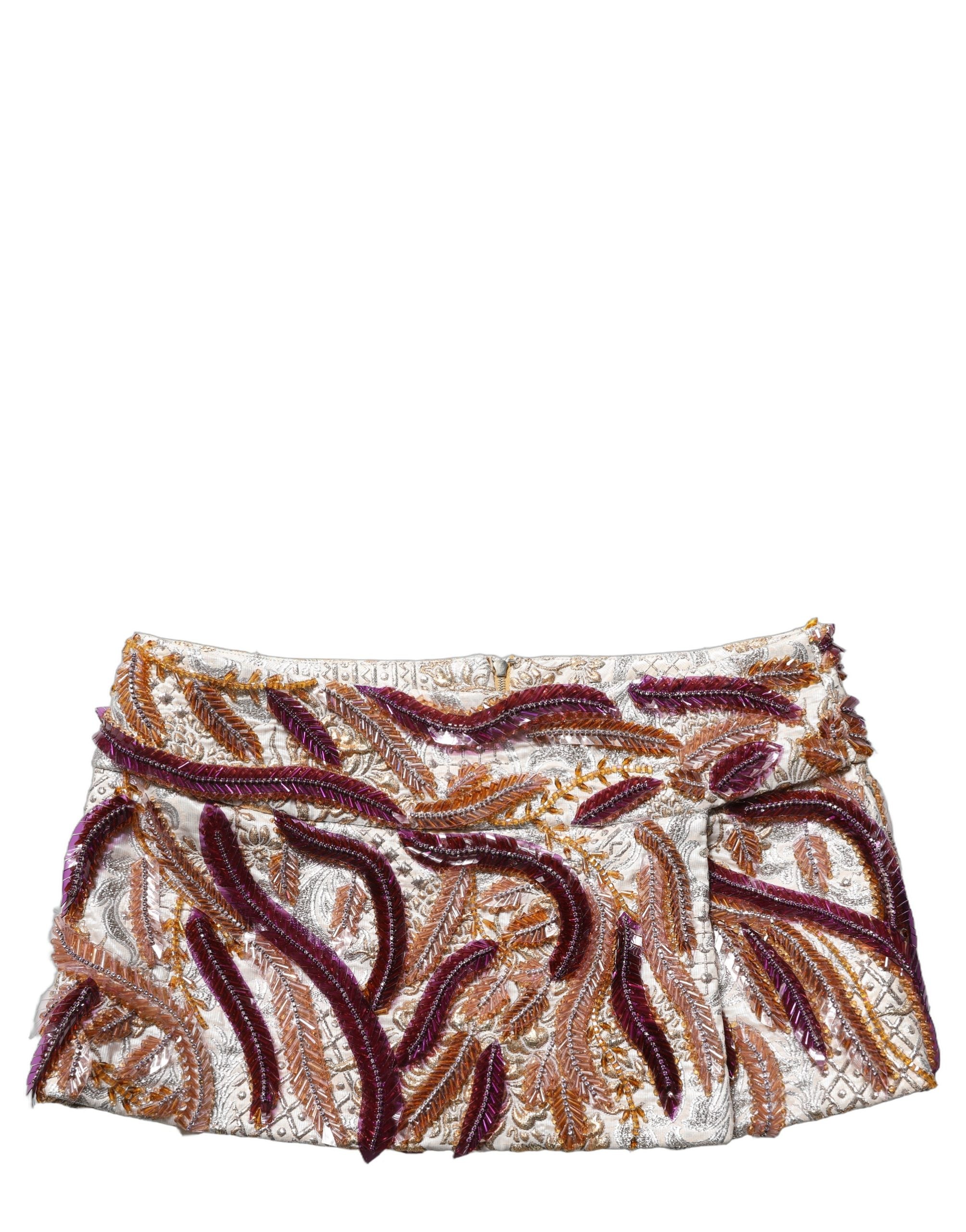 Dolce & Gabbana Multicolor Sequin MidWaist A-line Mini Skirt