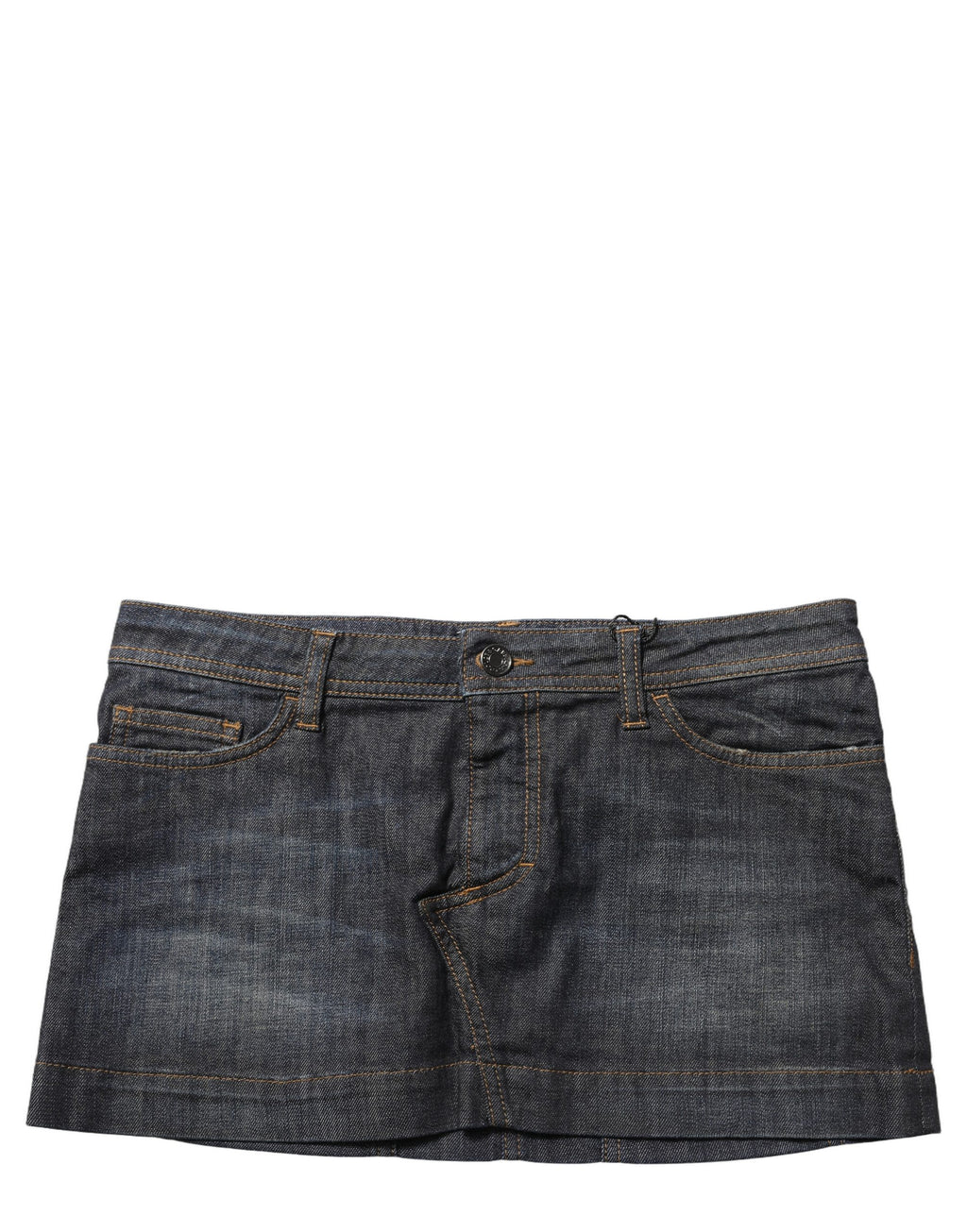 Dolce & Gabbana Black Cotton Spandex Low Waist Denim Mini Skirt