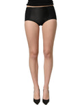 Dolce & Gabbana Black Low Waist Satin Culotte Hotpants Shorts