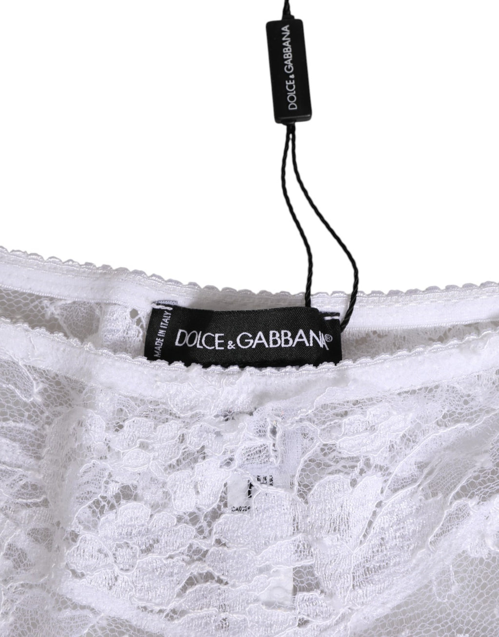 Dolce & Gabbana White Floral Lace Low Rise Panty Underwear