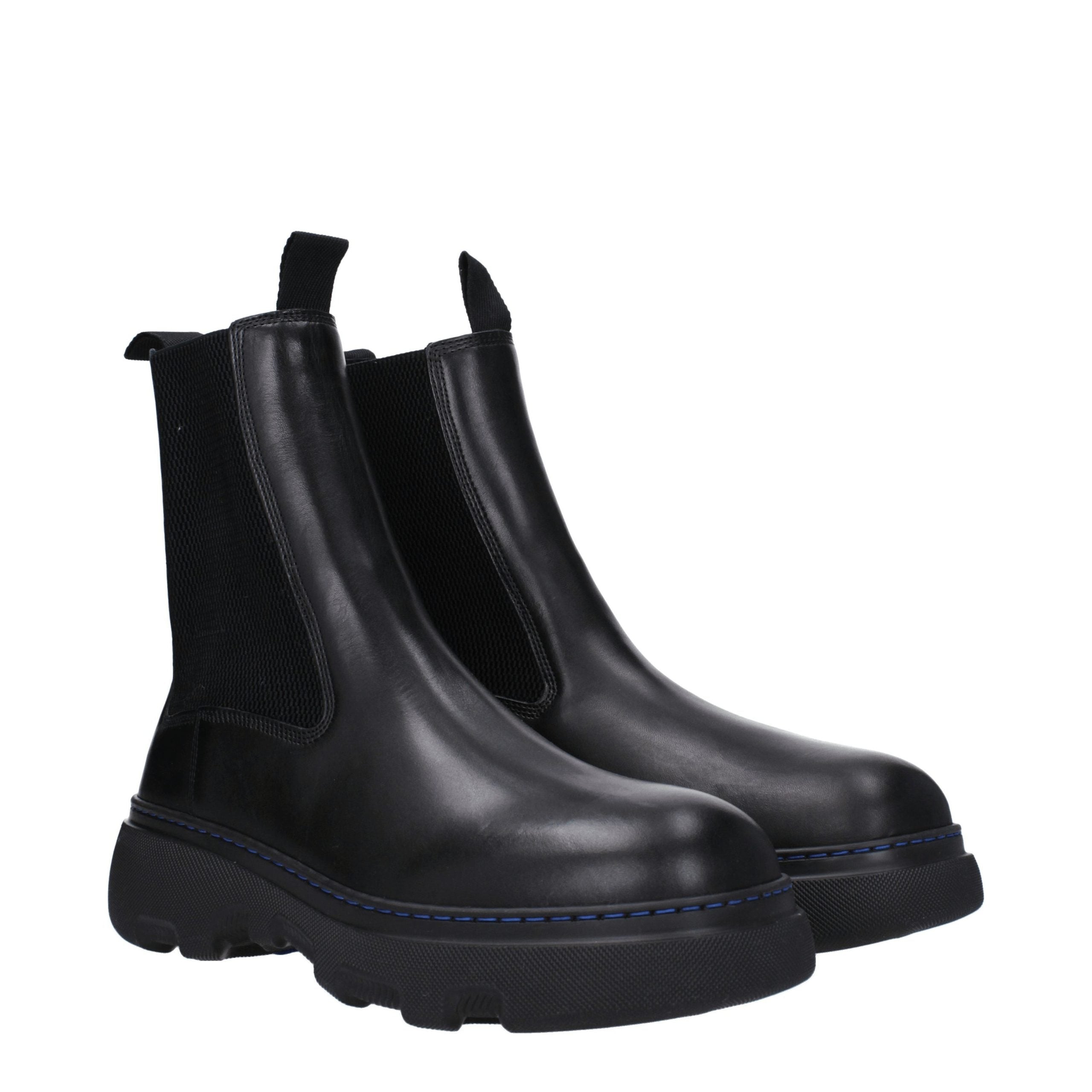 Burberry Black Leather Ankle Boots