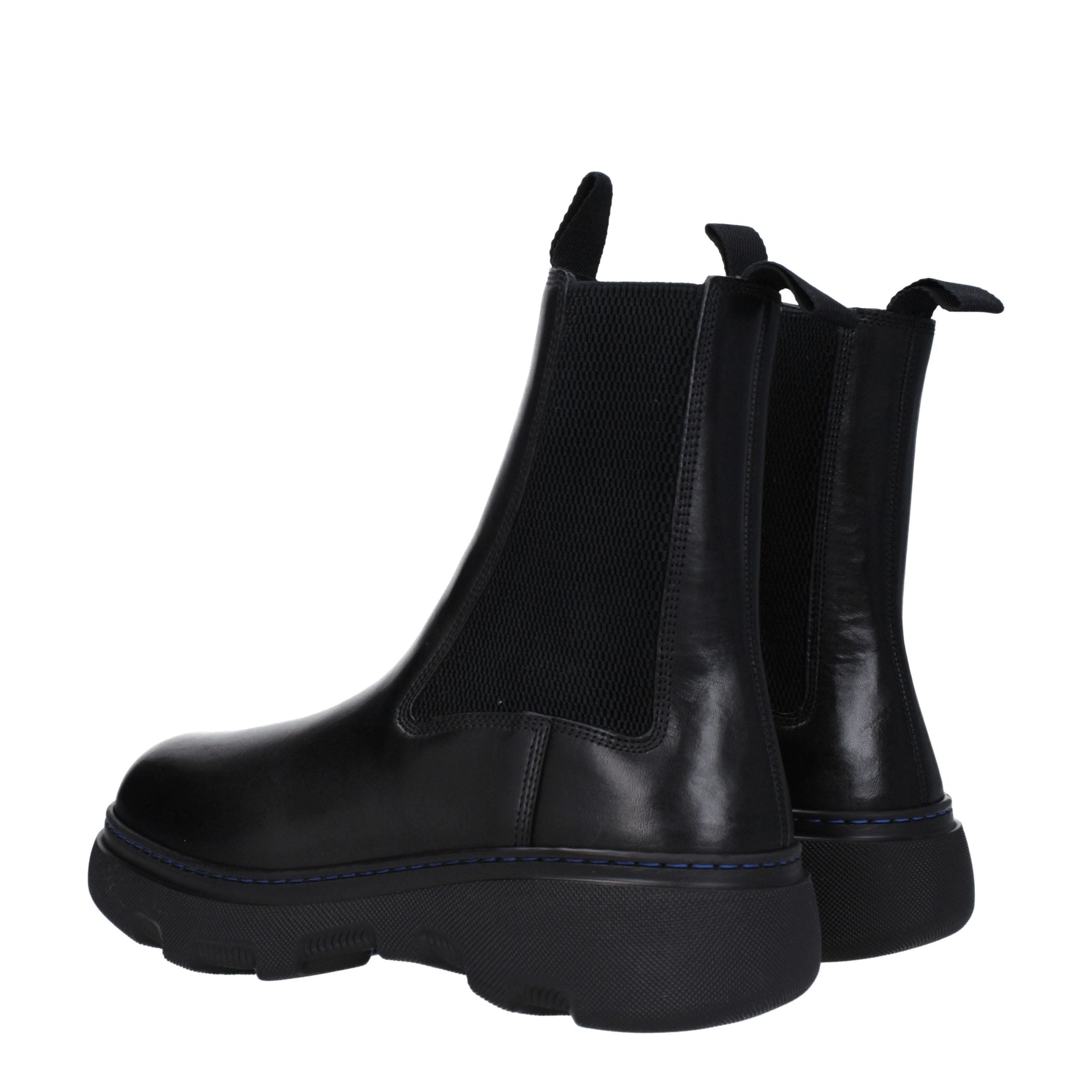Burberry Black Leather Ankle Boots