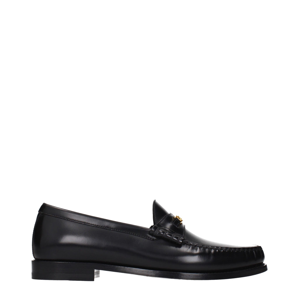 Celine Black Leather Slip-On Loafers