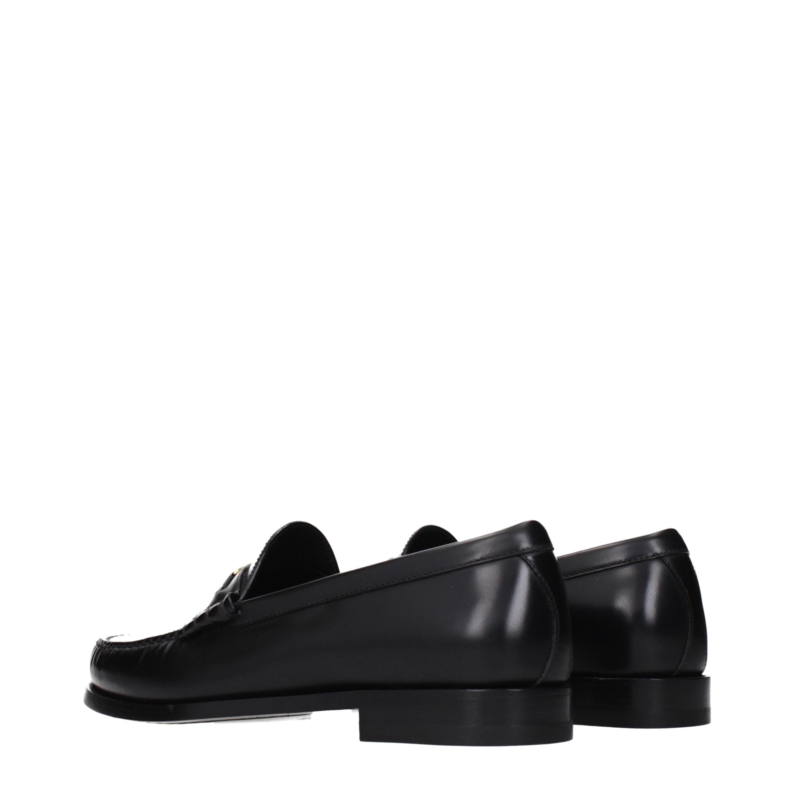 Celine Black Leather Slip-On Loafers