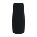 Khaite Black Acetate Long Skirt