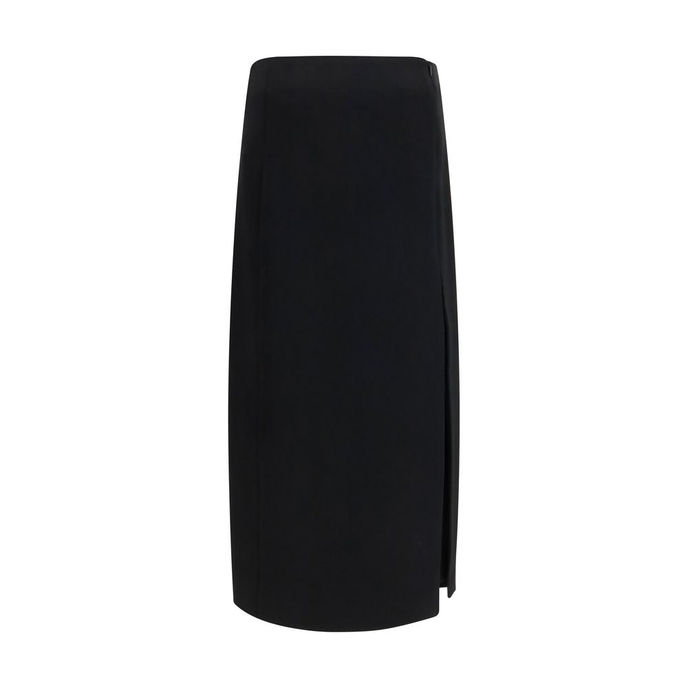 Khaite Black Acetate Long Skirt