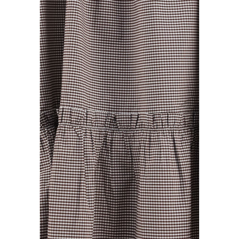 Ganni Brown Cotton Midi Skirt