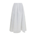 Brunello Cucinelli White Cotton Long Skirt