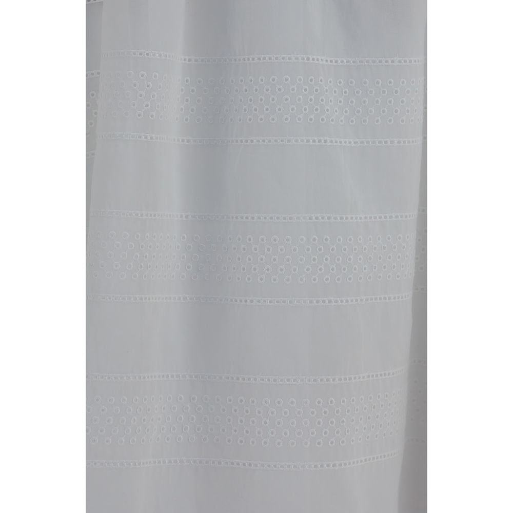 Brunello Cucinelli White Cotton Long Skirt