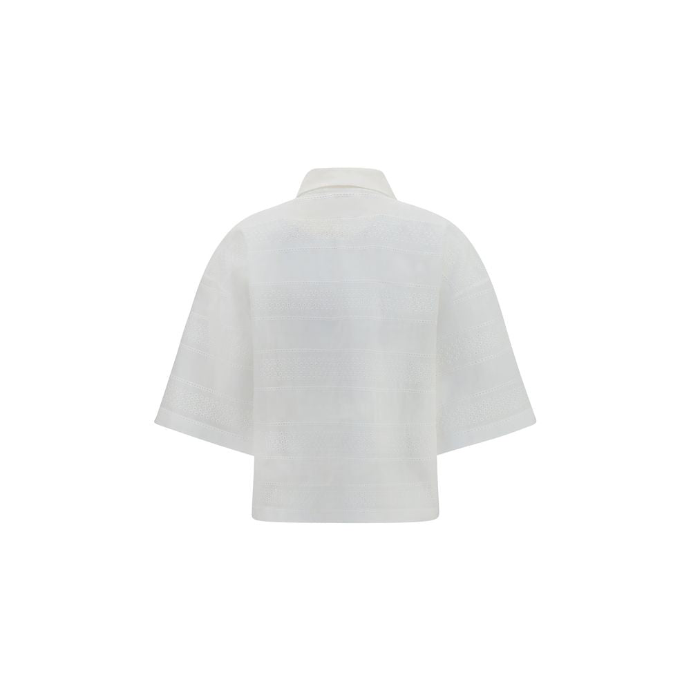 Brunello Cucinelli White Cotton Polo Shirt