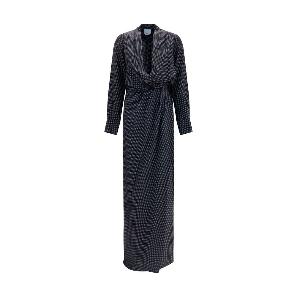 SA SU PHI Black Silk Long Dress