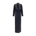 SA SU PHI Black Silk Long Dress