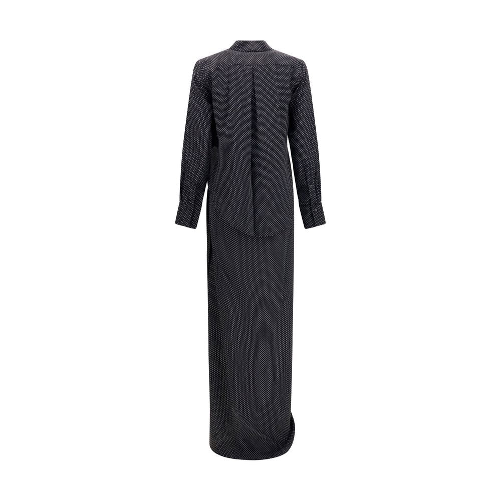 SA SU PHI Black Silk Long Dress