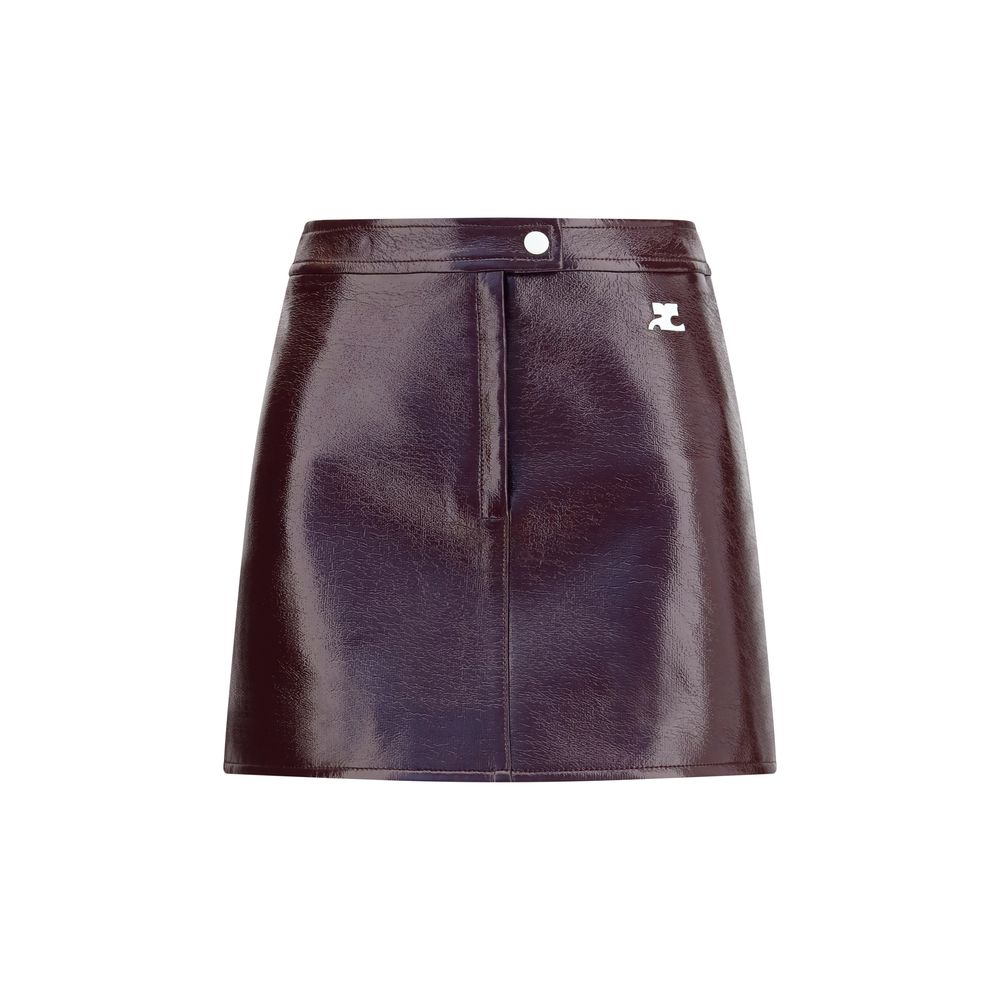 Courrèges Bordeaux Cotton Mini Skirt