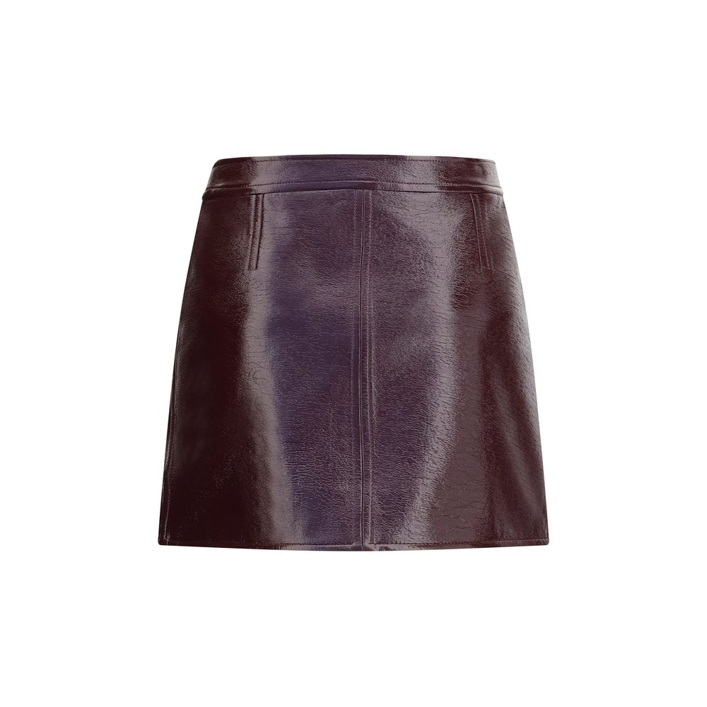 Courrèges Bordeaux Cotton Mini Skirt