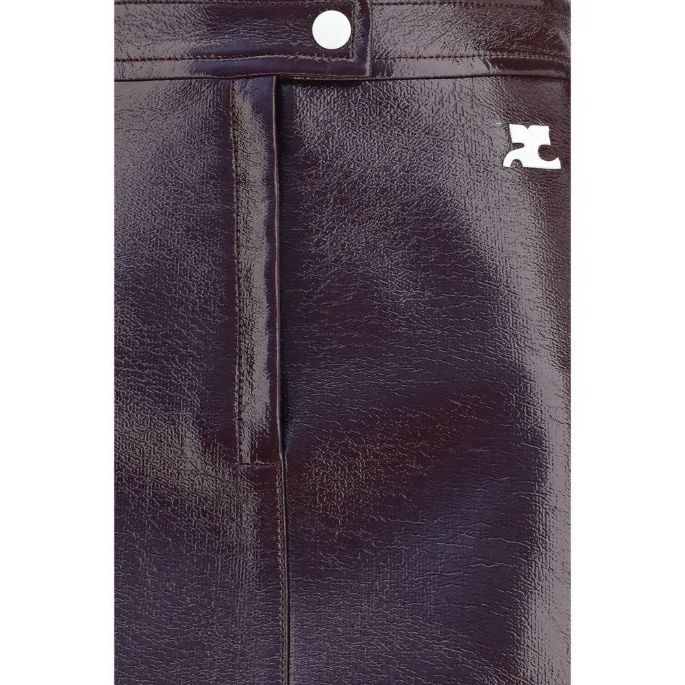 Courrèges Bordeaux Cotton Mini Skirt