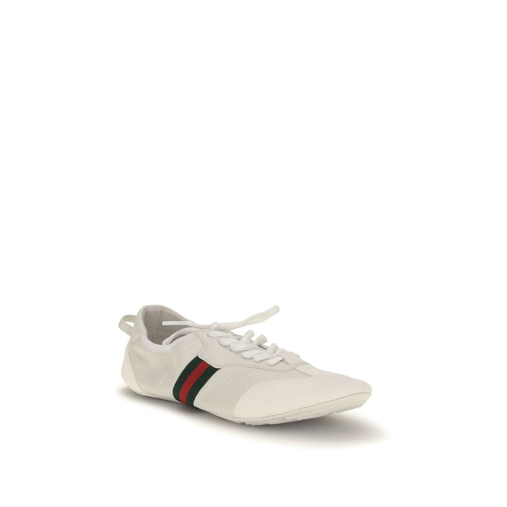 Gucci White Calf Leather Bos Taurus Low Top Sneakers