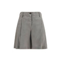 Brunello Cucinelli Bicolor Linen Bermuda Shorts