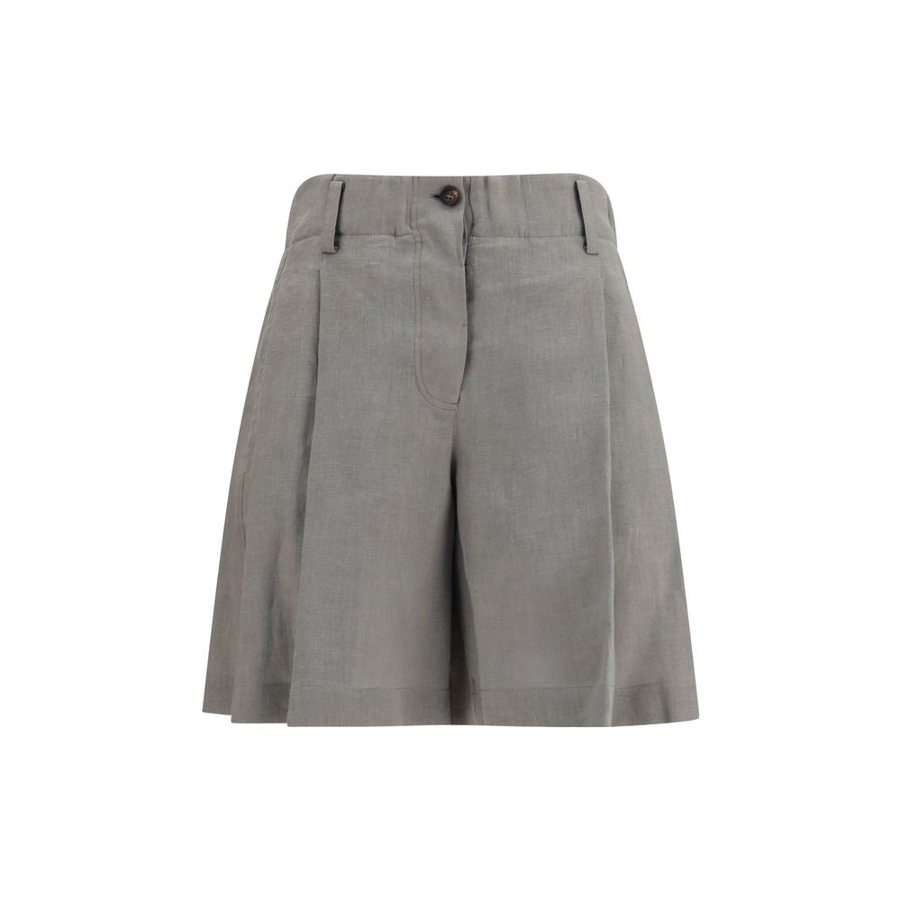 Brunello Cucinelli Bicolor Linen Bermuda Shorts