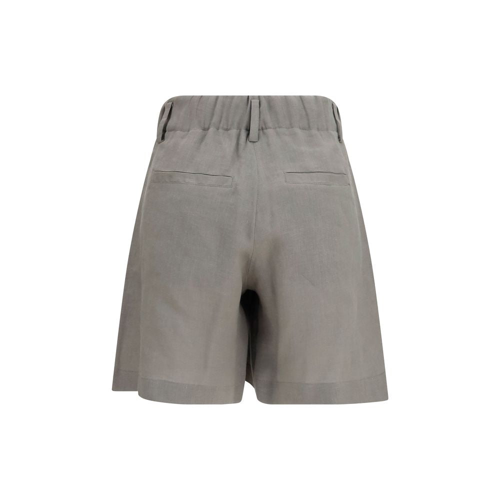 Brunello Cucinelli Bicolor Linen Bermuda Shorts