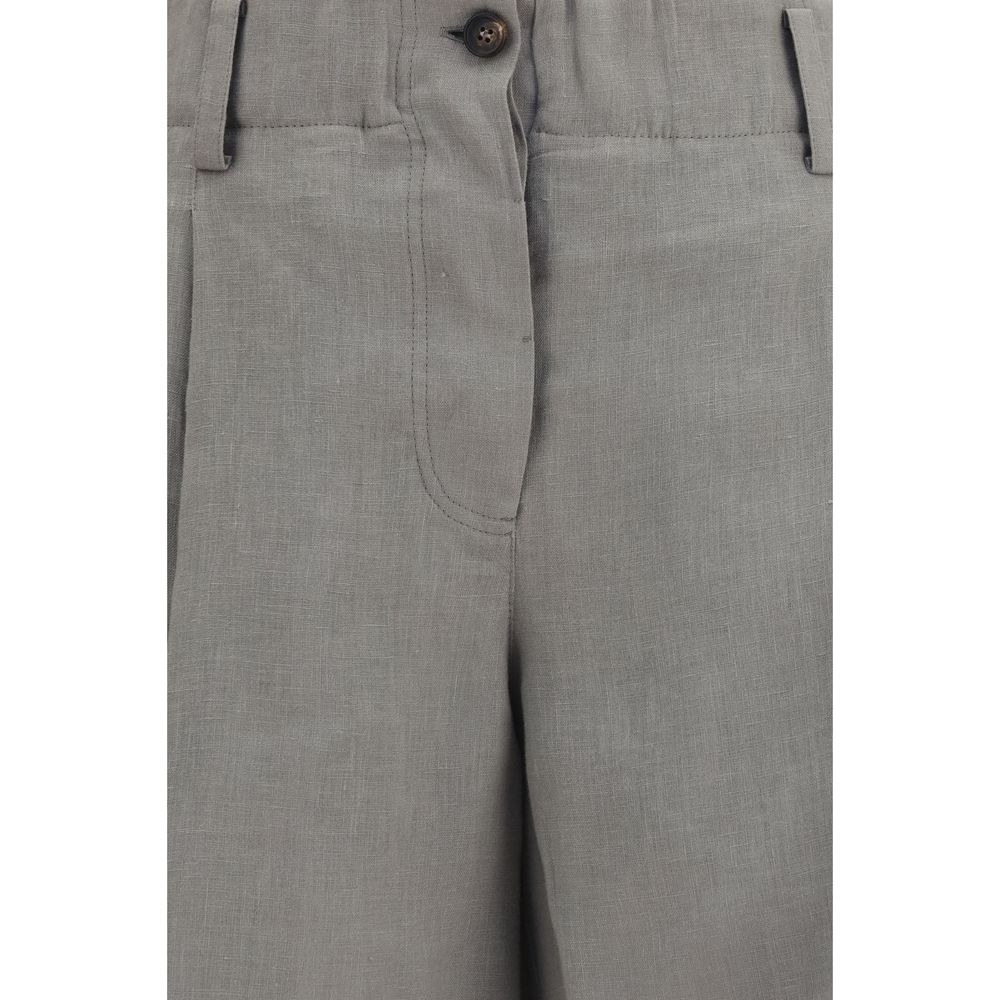Brunello Cucinelli Bicolor Linen Bermuda Shorts